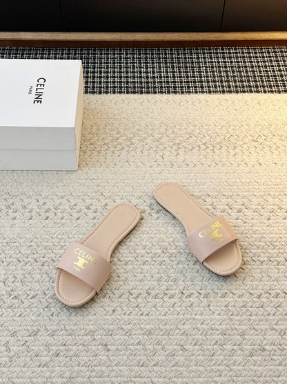 Celine Minimalist Triomphe Flat Sandals – Summer Collection