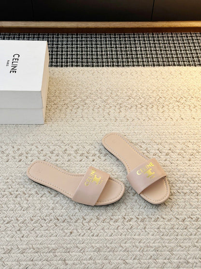 Celine Minimalist Triomphe Flat Sandals – Summer Collection