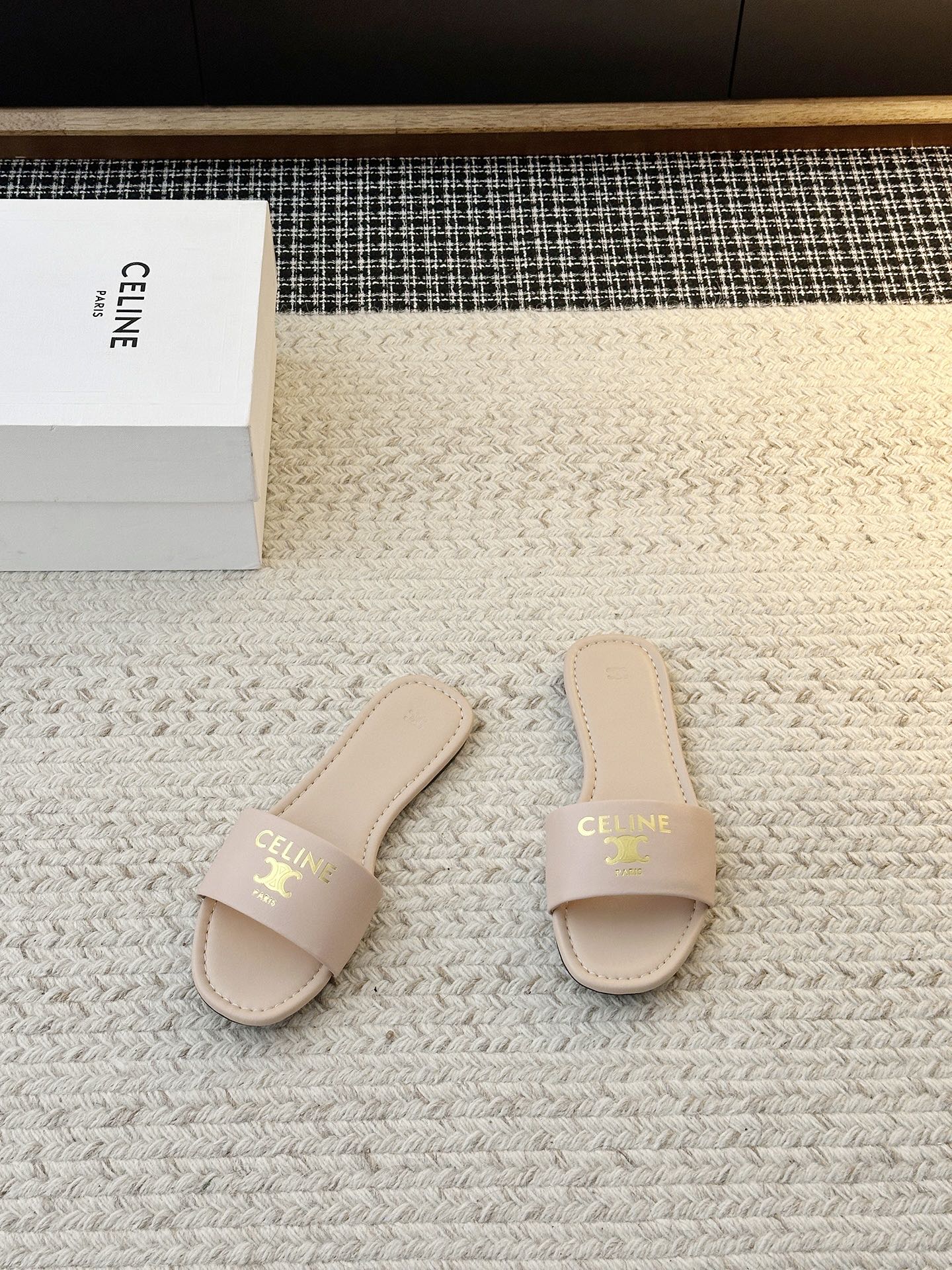 Celine Minimalist Triomphe Flat Sandals – Summer Collection