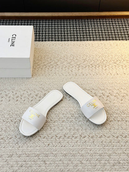 Celine Minimalist Triomphe Flat Sandals – Summer Collection