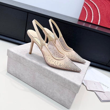 Jimmy Choo Mesh Rhinestone Slingback Heels – Spring/Summer Collection