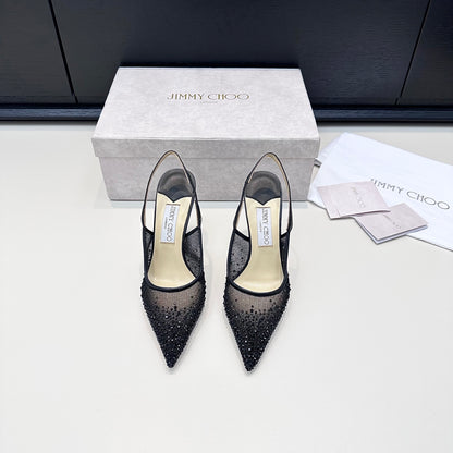Jimmy Choo Mesh Rhinestone Slingback Heels – Spring/Summer Collection