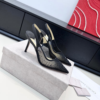 Jimmy Choo Mesh Rhinestone Slingback Heels – Spring/Summer Collection