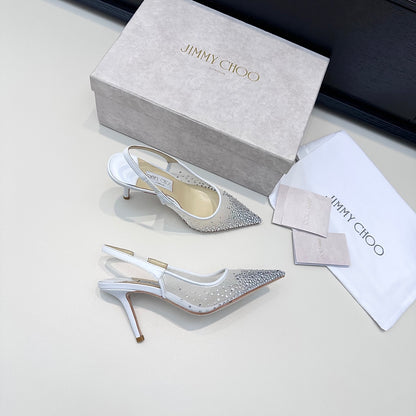 Jimmy Choo Mesh Rhinestone Slingback Heels – Spring/Summer Collection