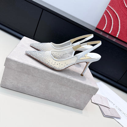 Jimmy Choo Mesh Rhinestone Slingback Heels – Spring/Summer Collection