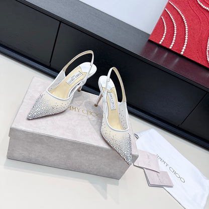 Jimmy Choo Mesh Rhinestone Slingback Heels – Spring/Summer Collection