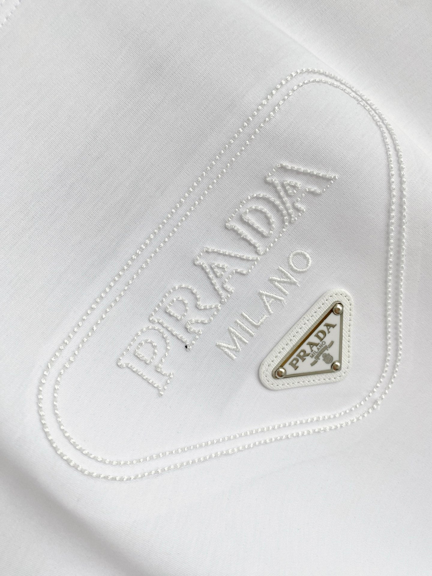 Prada Logo Mercerized Cotton T-Shirt – 2026SS