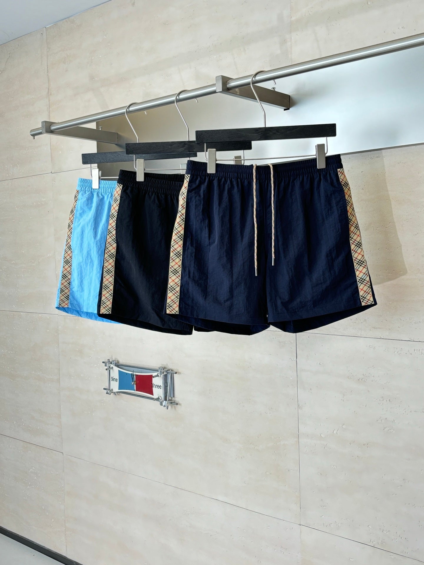 Burberry Nylon Side Check Drawstring Shorts