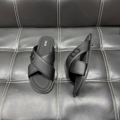 Dior Men's Pebbled Leather and Suede Slides – Spring/Summer Collection 2025