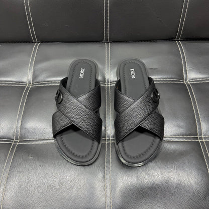 Dior Men's Pebbled Leather and Suede Slides – Spring/Summer Collection 2025