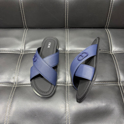 Dior Men's Pebbled Leather and Suede Slides – Spring/Summer Collection 2025