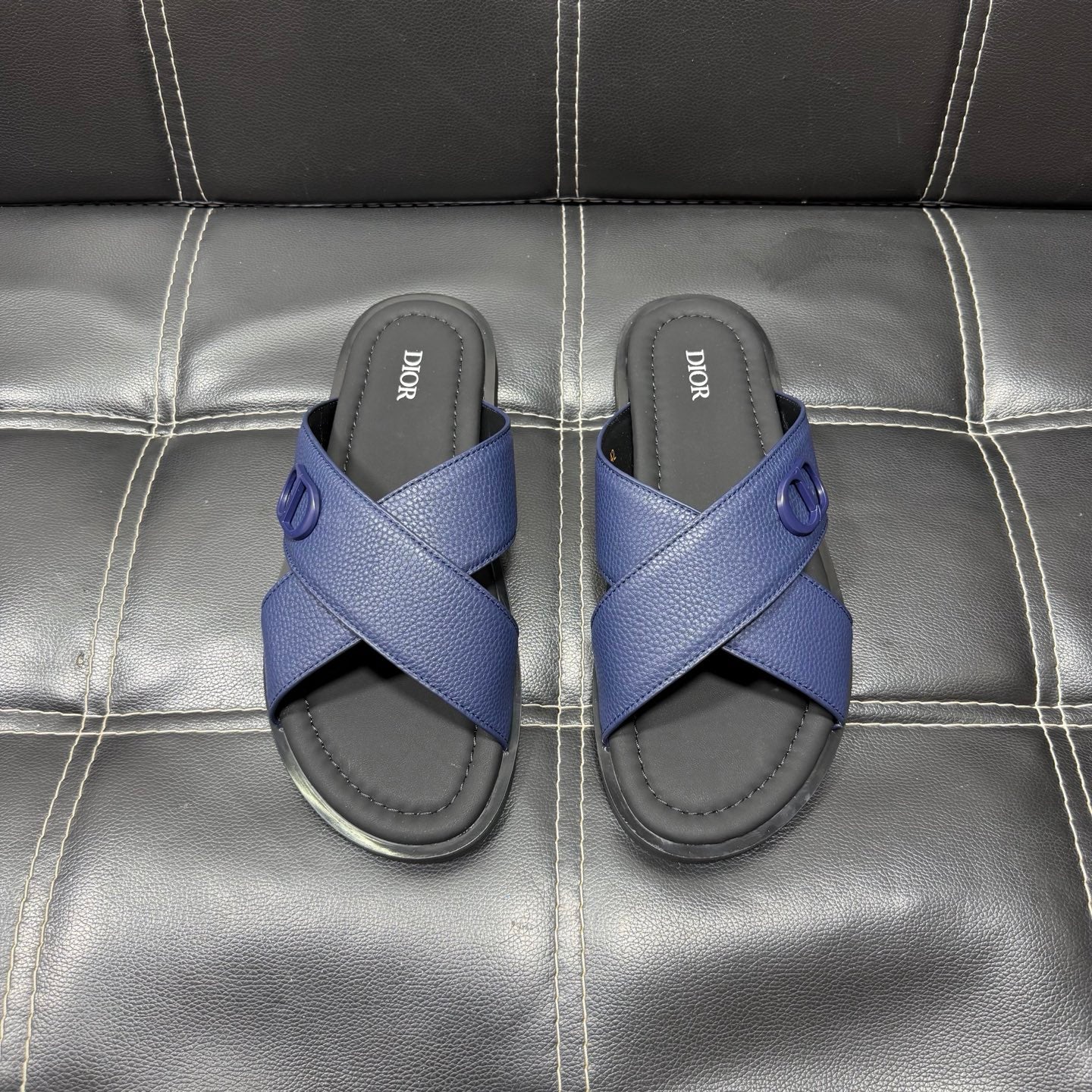 Dior Men's Pebbled Leather and Suede Slides – Spring/Summer Collection 2025