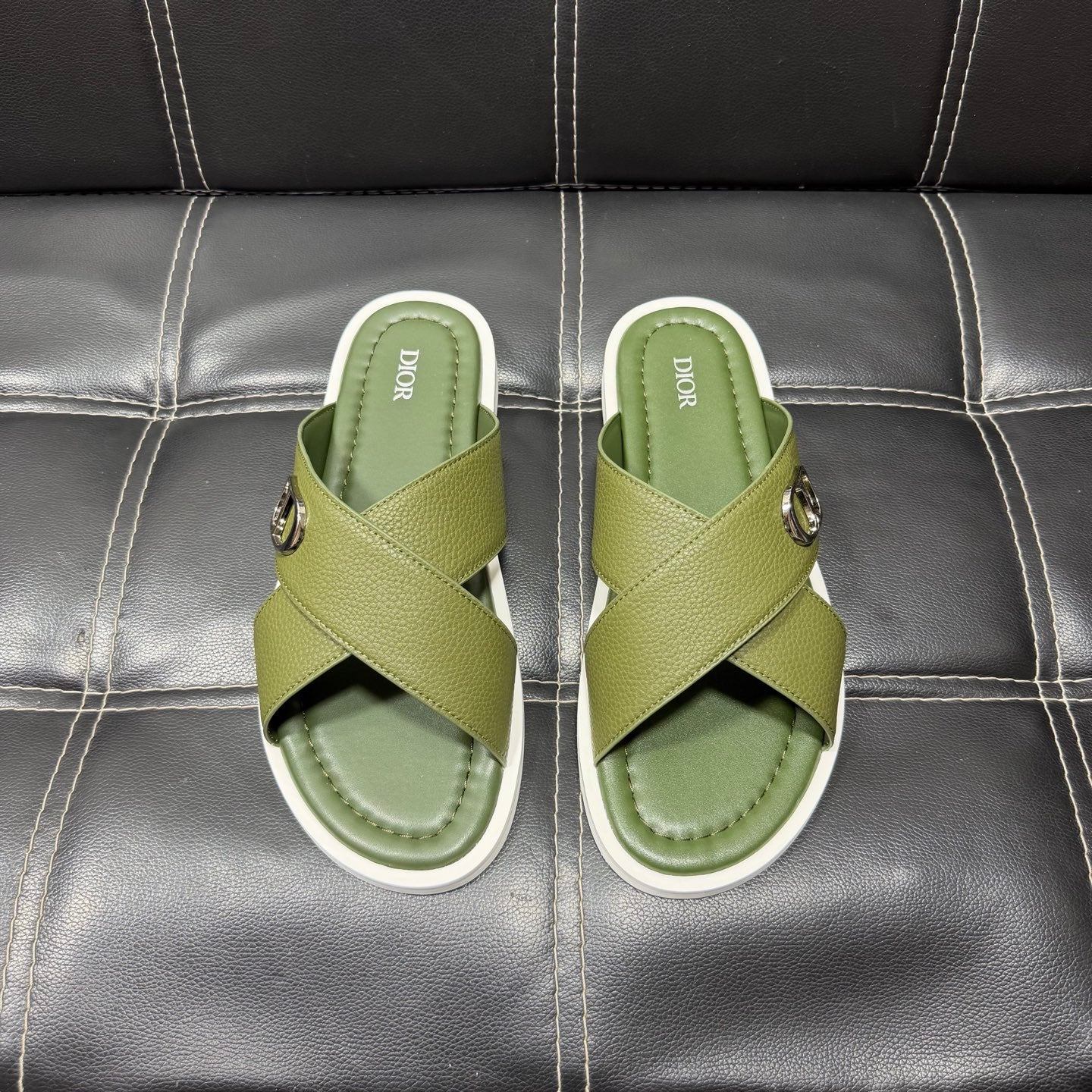 Dior Men's Pebbled Leather and Suede Slides – Spring/Summer Collection 2025
