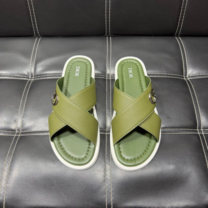 Dior Men's Pebbled Leather and Suede Slides – Spring/Summer Collection 2025
