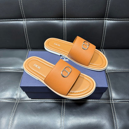 Dior Men's Pebbled Leather and Suede Slides – Spring/Summer Collection 2025