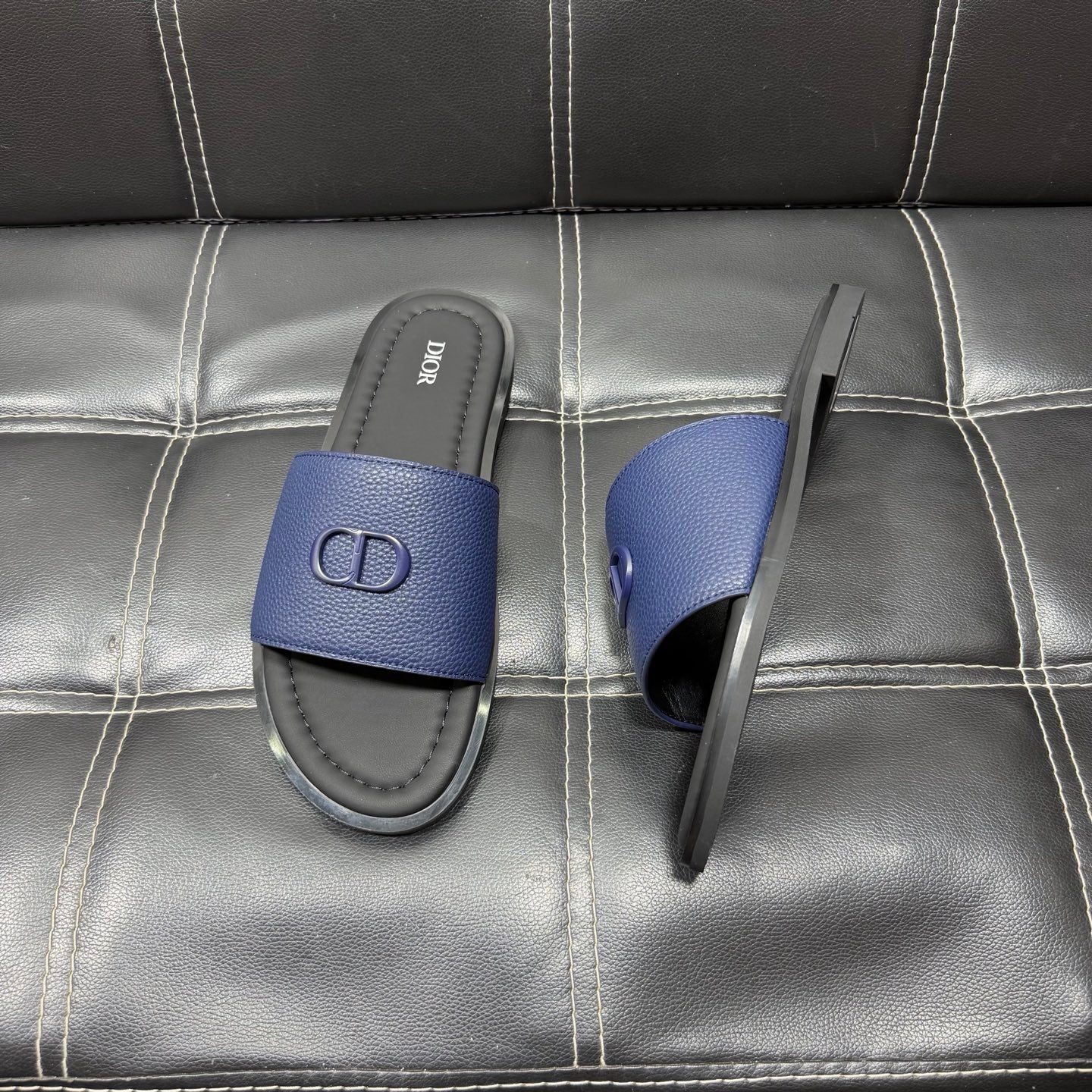 Dior Men's Pebbled Leather and Suede Slides – Spring/Summer Collection 2025