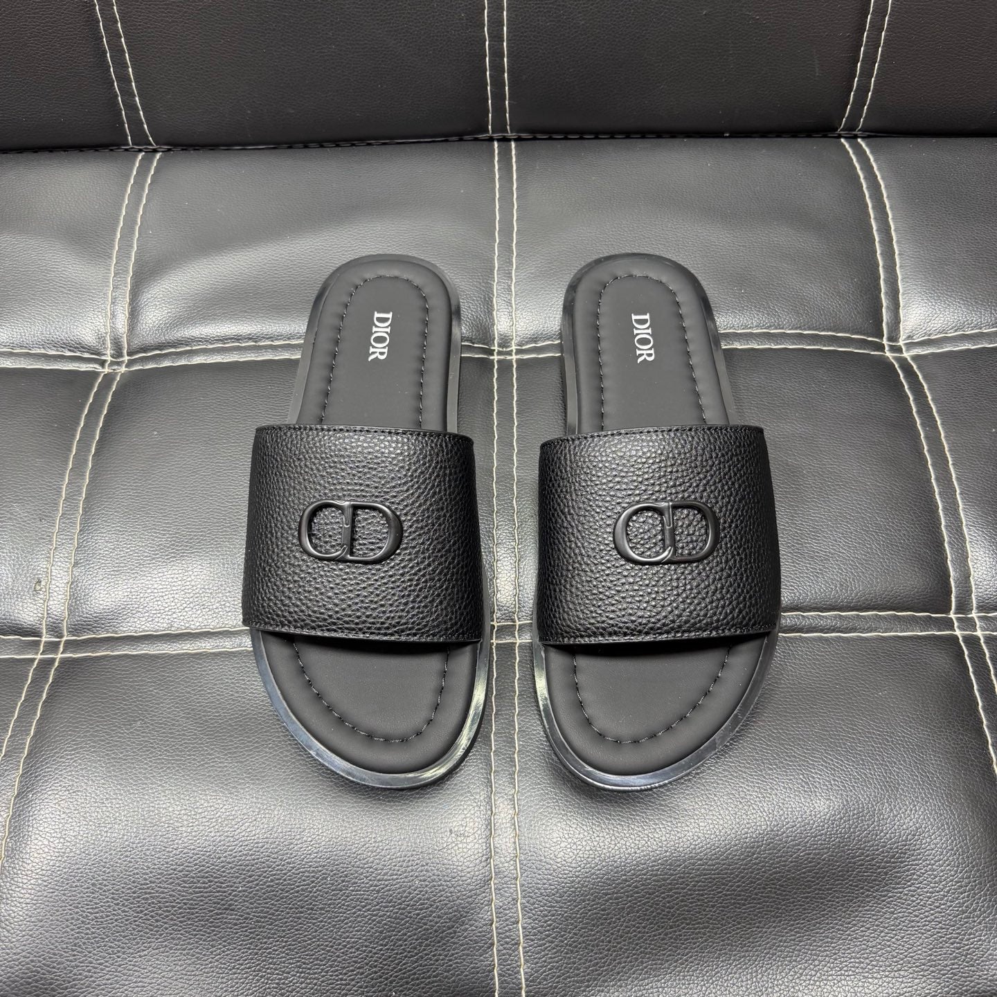 Dior Men's Pebbled Leather and Suede Slides – Spring/Summer Collection 2025