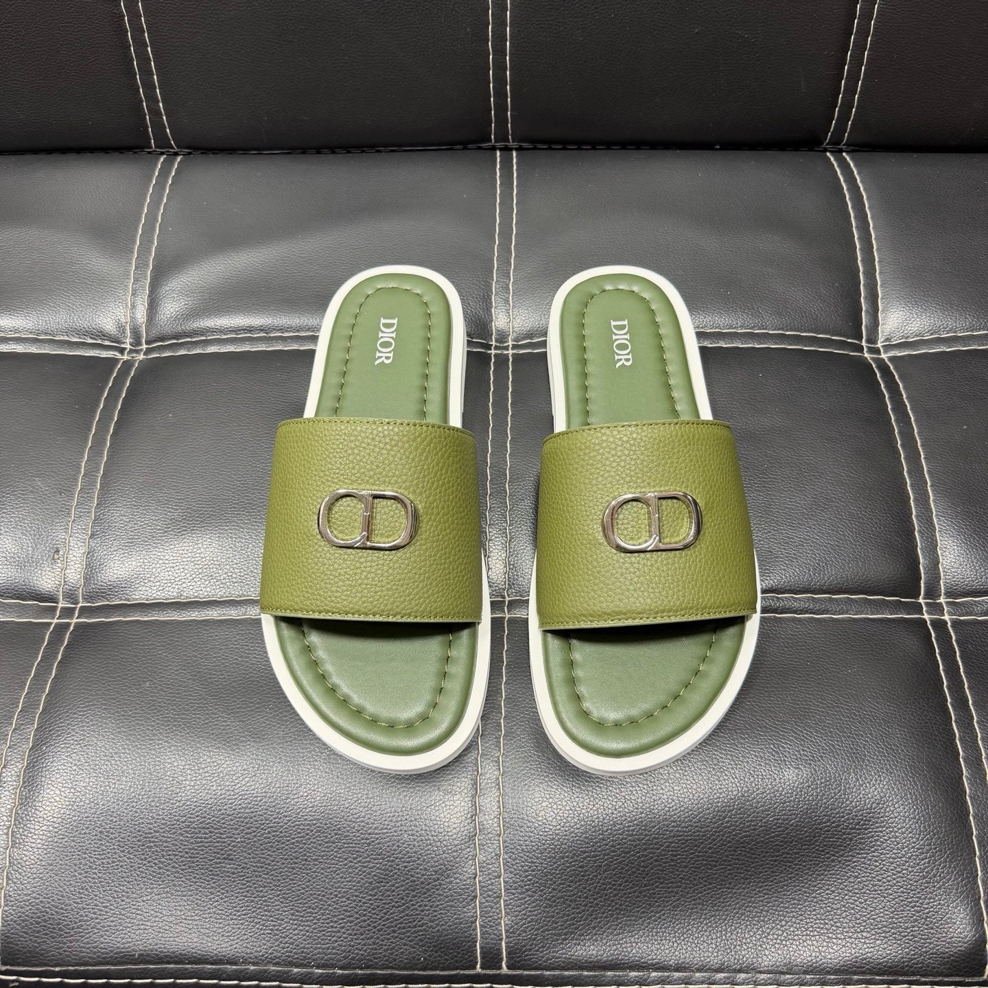 Dior Men's Pebbled Leather and Suede Slides – Spring/Summer Collection 2025