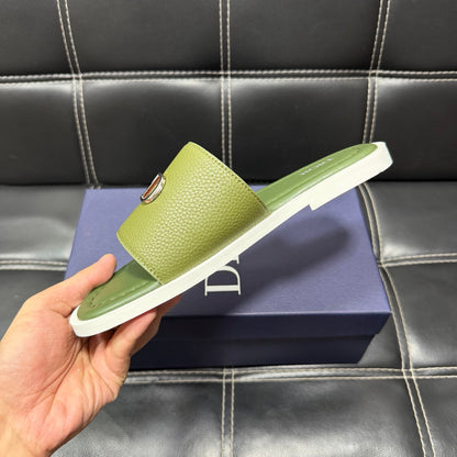 Dior Men's Pebbled Leather and Suede Slides – Spring/Summer Collection 2025