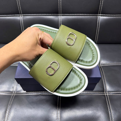 Dior Men's Pebbled Leather and Suede Slides – Spring/Summer Collection 2025