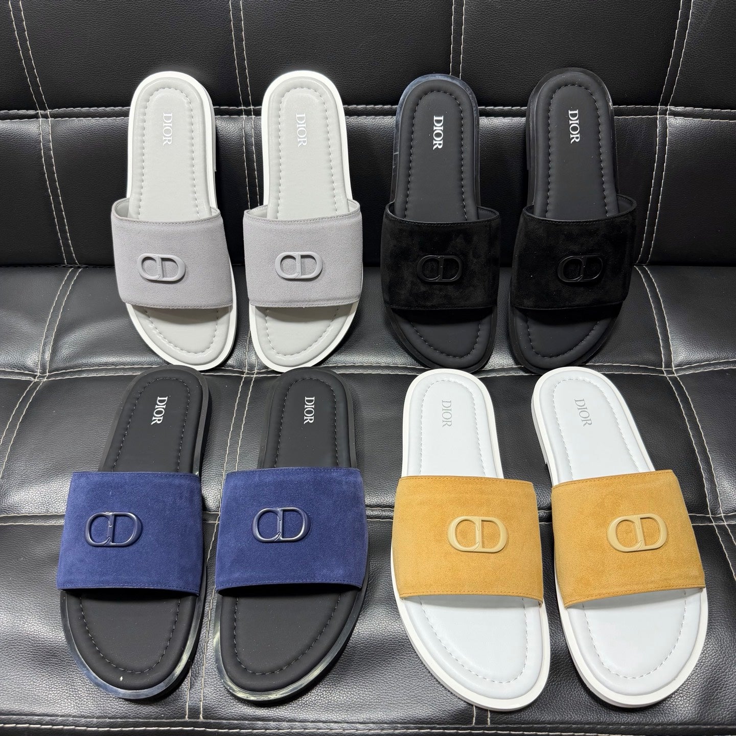 Dior Men's Pebbled Leather and Suede Slides – Spring/Summer Collection 2025