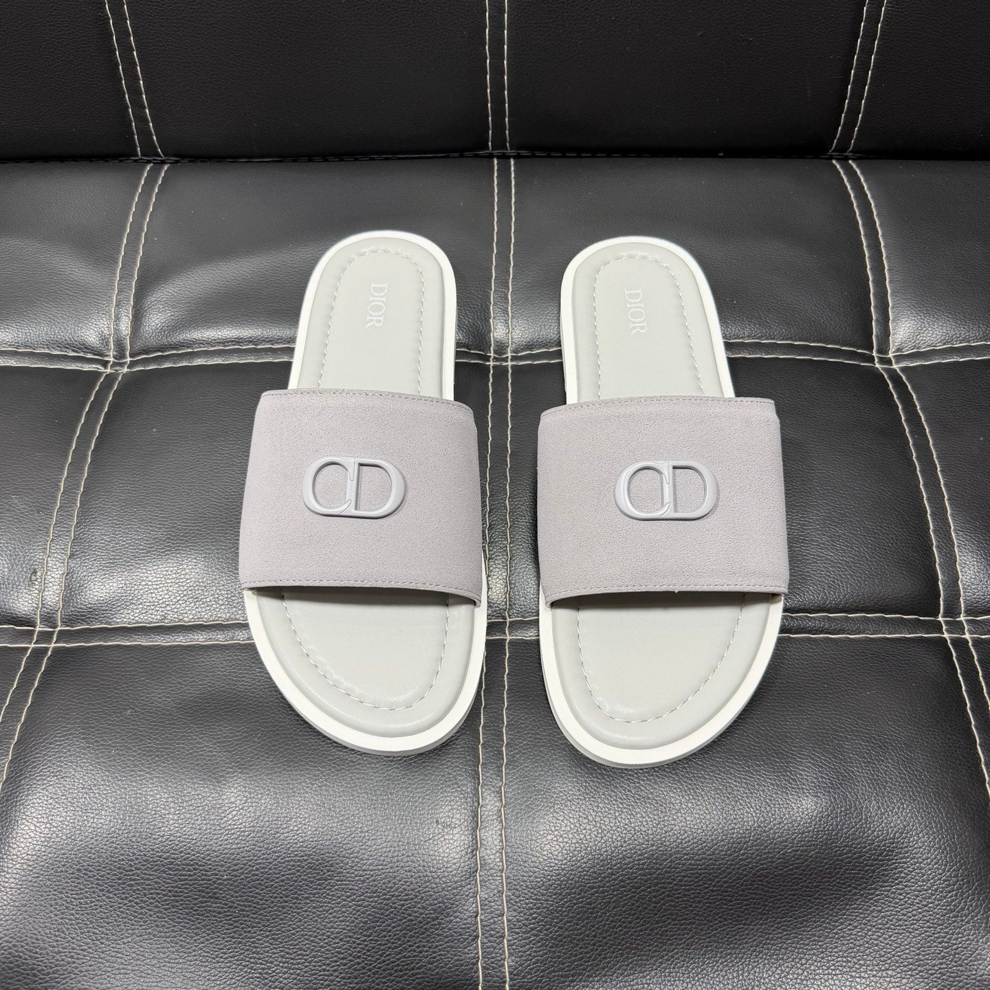 Dior Men's Pebbled Leather and Suede Slides – Spring/Summer Collection 2025