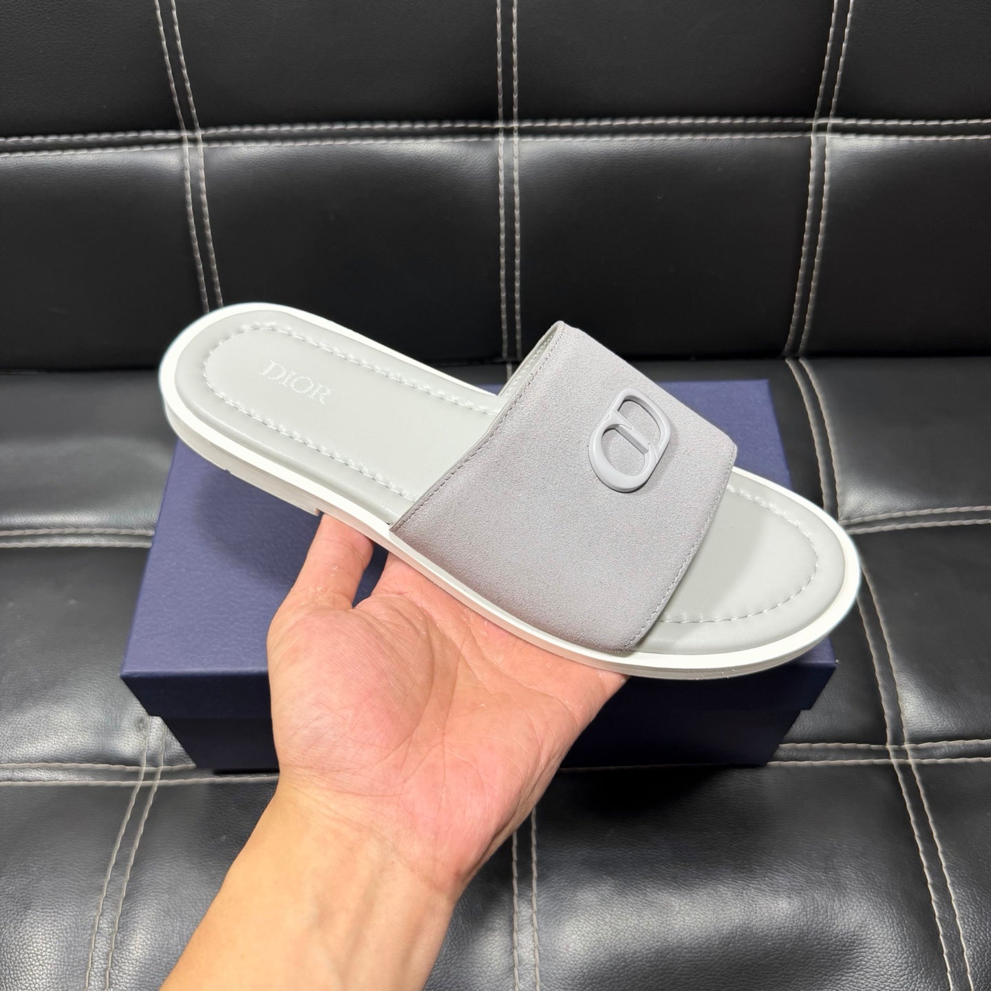 Dior Men's Pebbled Leather and Suede Slides – Spring/Summer Collection 2025