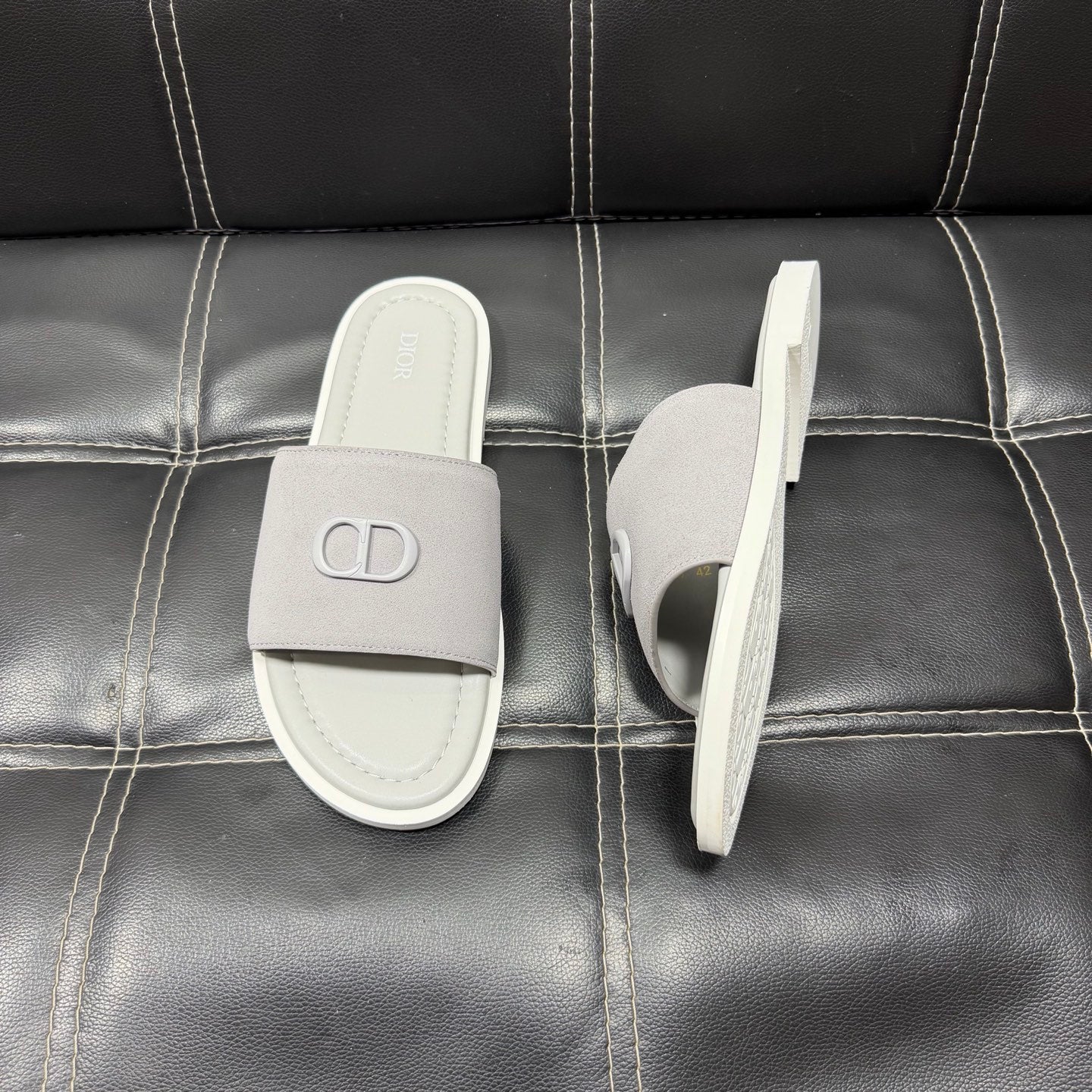 Dior Men's Pebbled Leather and Suede Slides – Spring/Summer Collection 2025
