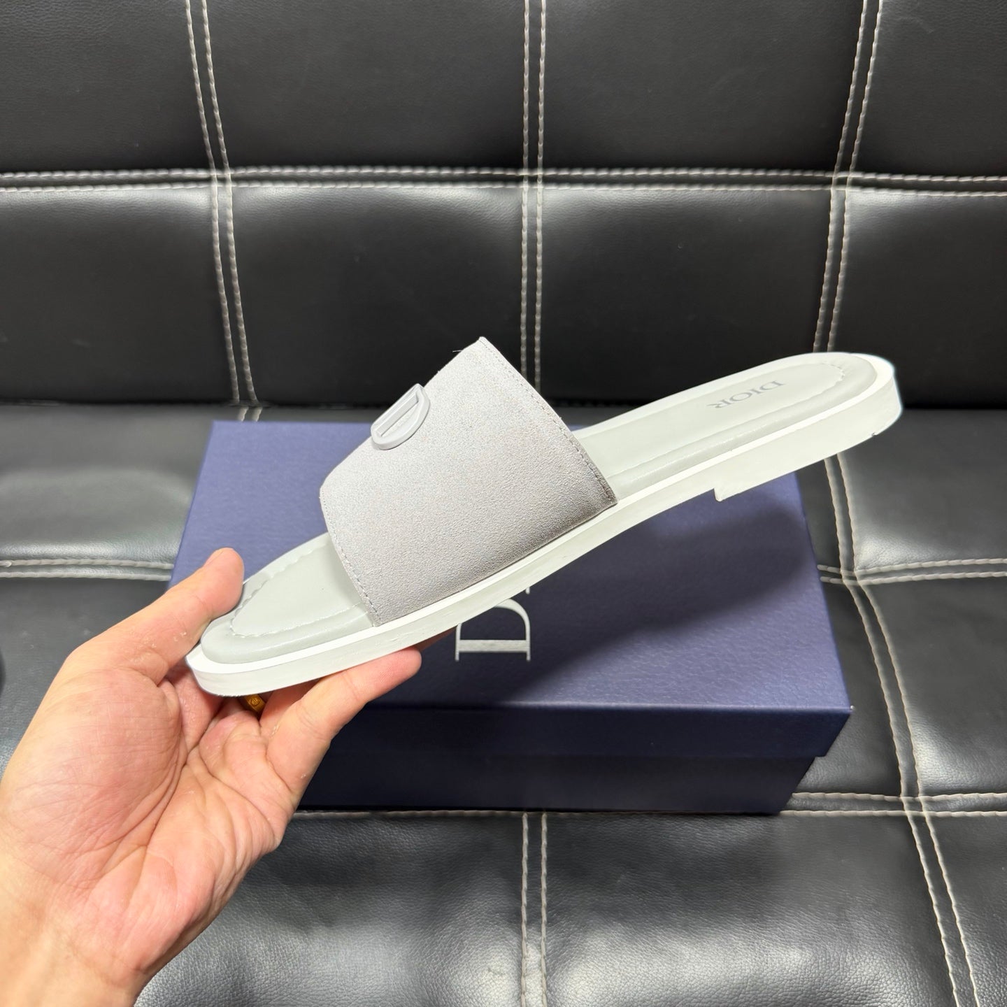 Dior Men's Pebbled Leather and Suede Slides – Spring/Summer Collection 2025