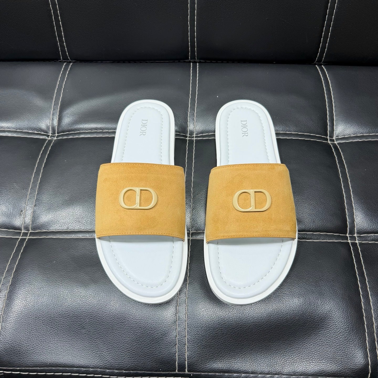 Dior Men's Pebbled Leather and Suede Slides – Spring/Summer Collection 2025