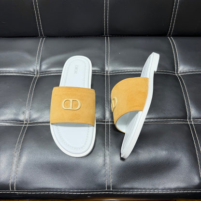 Dior Men's Pebbled Leather and Suede Slides – Spring/Summer Collection 2025