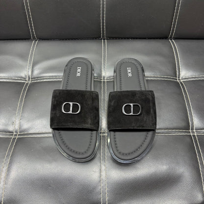 Dior Men's Pebbled Leather and Suede Slides – Spring/Summer Collection 2025