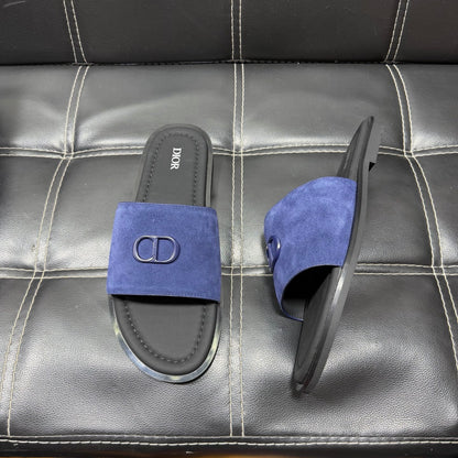 Dior Men's Pebbled Leather and Suede Slides – Spring/Summer Collection 2025