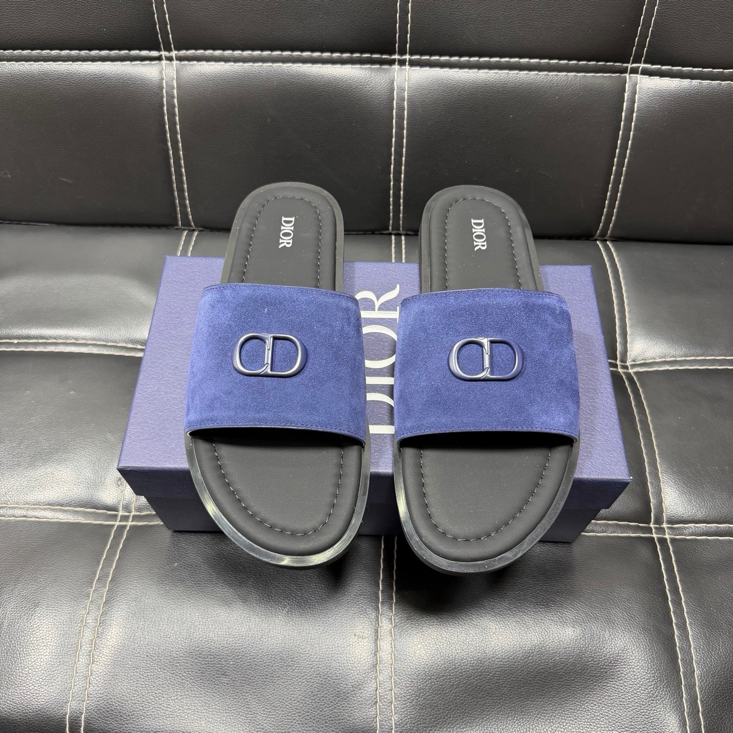 Dior Men's Pebbled Leather and Suede Slides – Spring/Summer Collection 2025