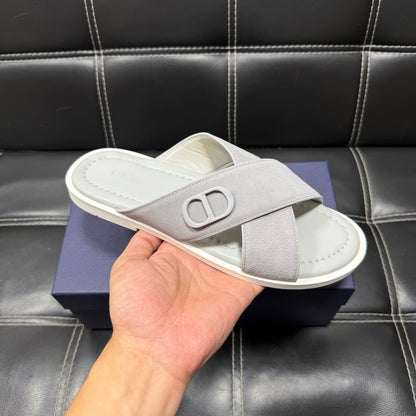Dior Men's Pebbled Leather and Suede Slides – Spring/Summer Collection 2025