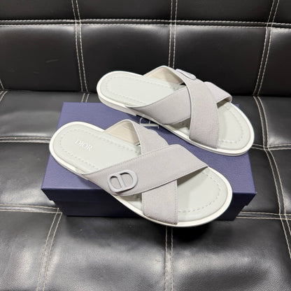 Dior Men's Pebbled Leather and Suede Slides – Spring/Summer Collection 2025