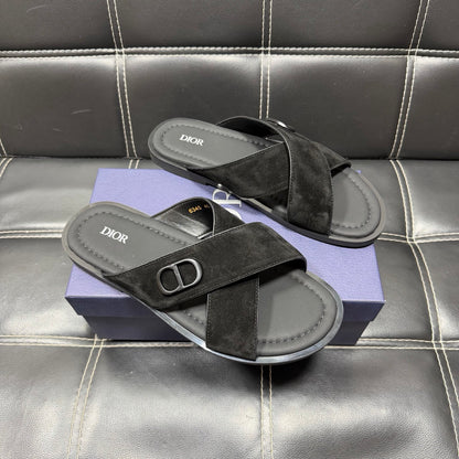 Dior Men's Pebbled Leather and Suede Slides – Spring/Summer Collection 2025