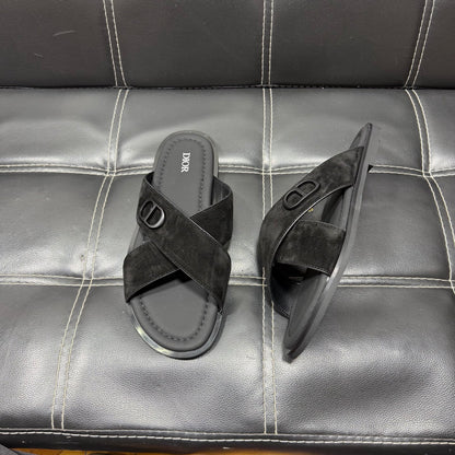 Dior Men's Pebbled Leather and Suede Slides – Spring/Summer Collection 2025