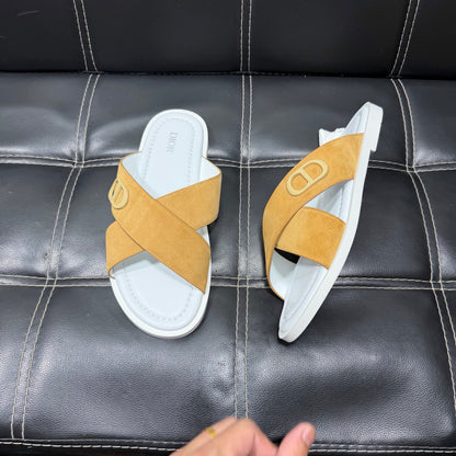 Dior Men's Pebbled Leather and Suede Slides – Spring/Summer Collection 2025