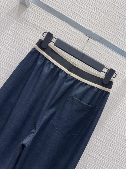 Celine Triomphe Embroidered Wide-Leg Jeans