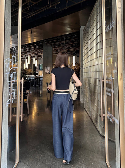 Celine Triomphe Embroidered Wide-Leg Jeans