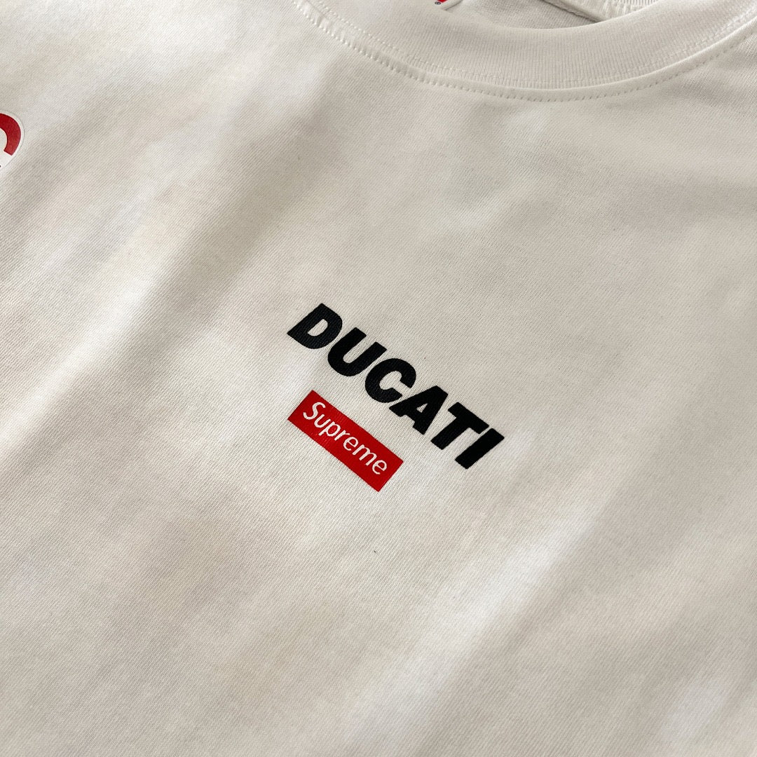 Supreme x DUCATI Logo Print Heavyweight T-Shirt
