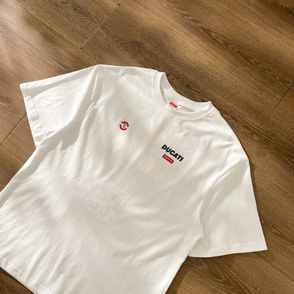 Supreme x DUCATI Logo Print Heavyweight T-Shirt
