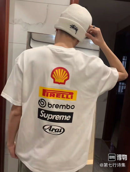 Supreme x DUCATI Logo Print Heavyweight T-Shirt