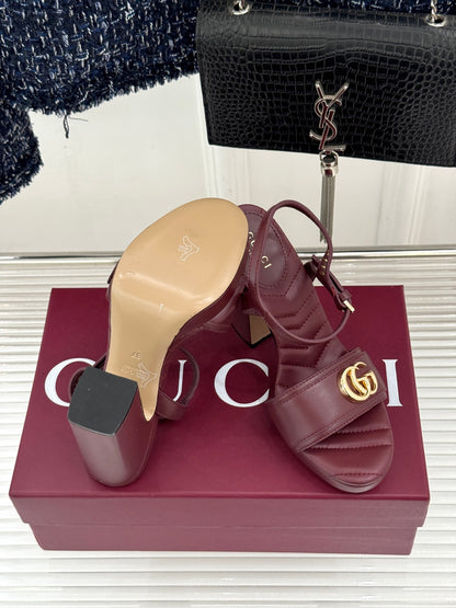 Gucci Metal Double G Platform Heeled Sandals – 26WF