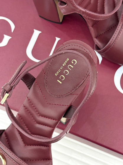 Gucci Metal Double G Platform Heeled Sandals – 26WF