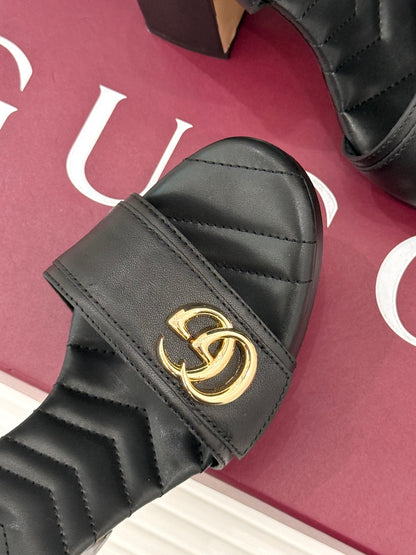 Gucci Metal Double G Platform Heeled Sandals – 26WF