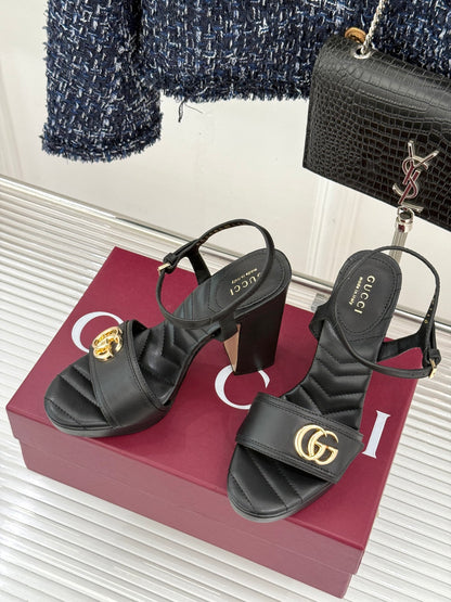 Gucci Metal Double G Platform Heeled Sandals – 26WF