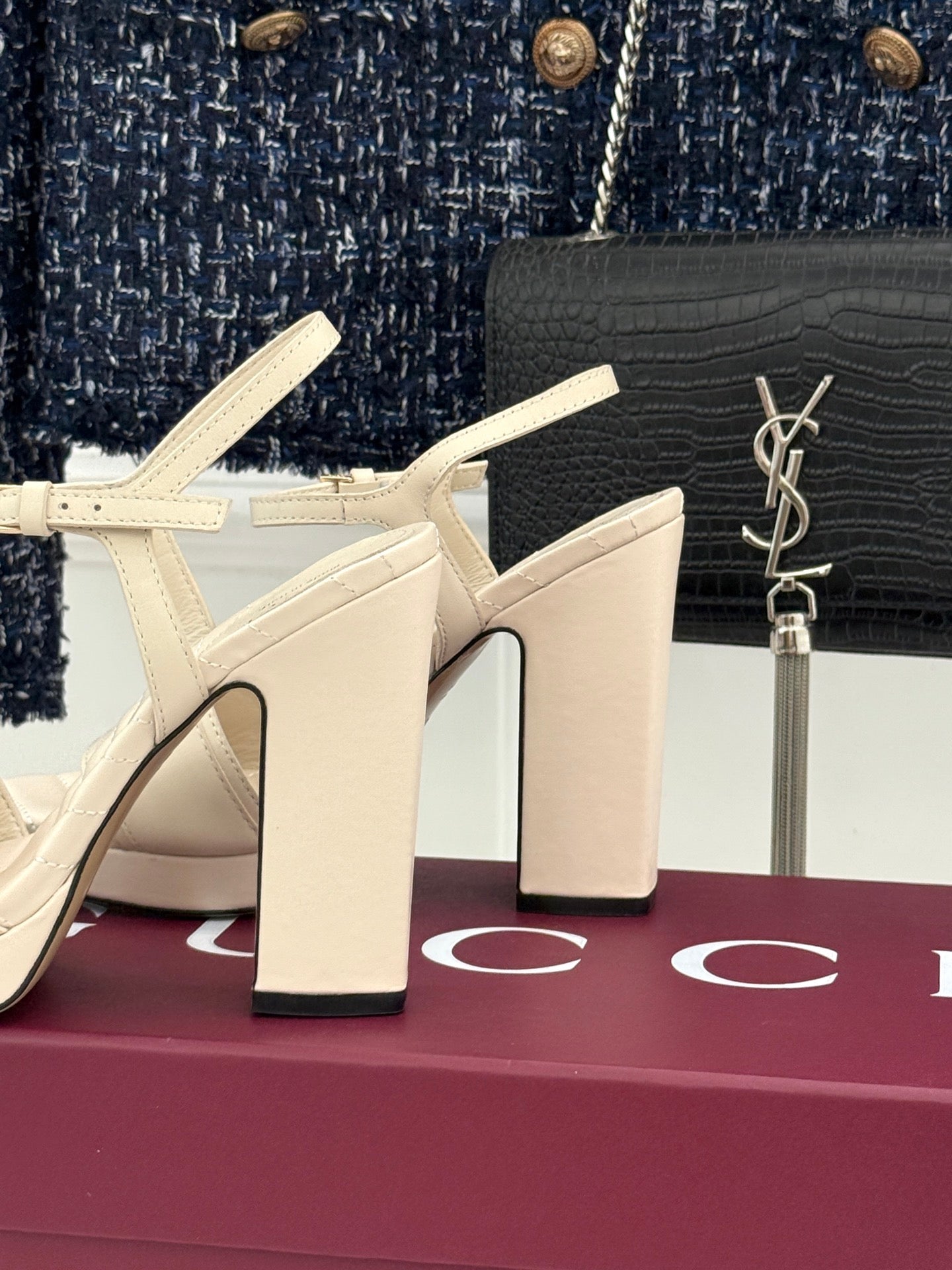 Gucci Metal Double G Platform Heeled Sandals – 26WF