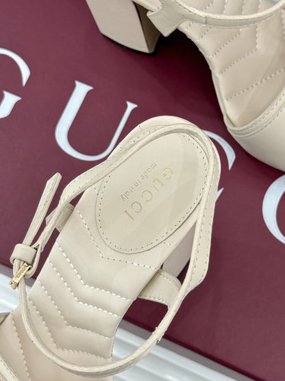 Gucci Metal Double G Platform Heeled Sandals – 26WF